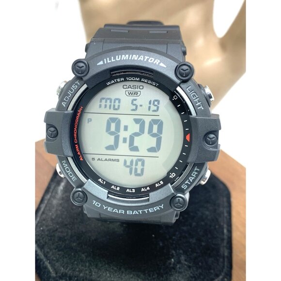 Casio Men's Watch AE1500WH Illuminator 50mm Red Black Resin Quartz Digital 3502 - Picture 1 of 14